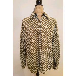 ROAR L/S Button Front Geometric Print XL